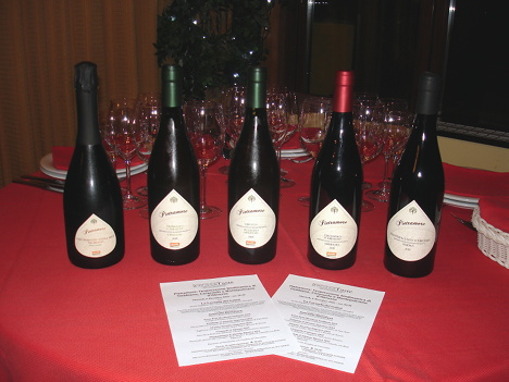 The five wines of Pietramore tasted during the event