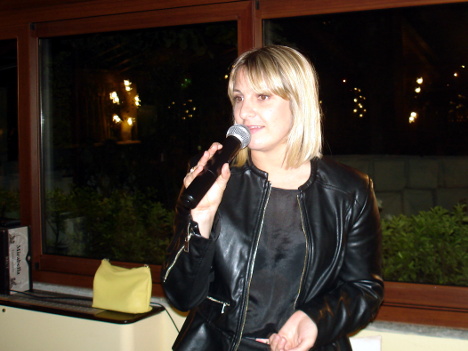 Marta Poli durante uno dei suoi interventi