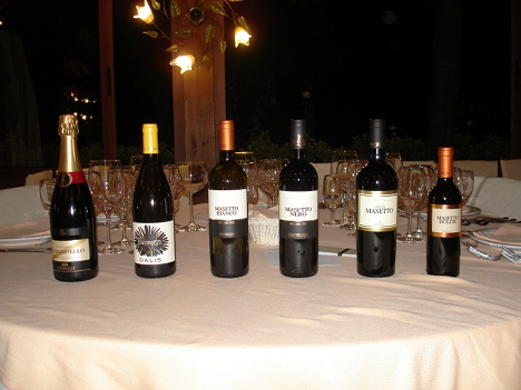 The six wines of Endrizzi tasted in the course of the event