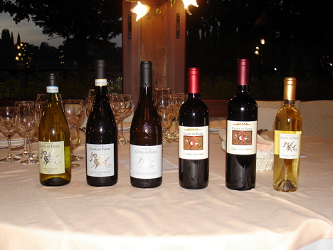 The six wines of Castel De Paolis tasted in the course of the event