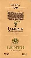 Lamezia Rosso Riserva 1998, Lento (Italy)