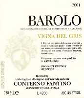 Barolo Vigna del Gris 2001, Conterno Fantino (Italy)