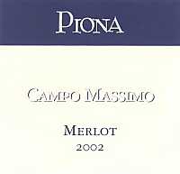Garda Merlot Campo Massimo 2002, Albino Piona (Italy)