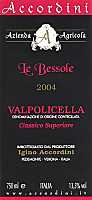 Valpolicella Classico Superiore Le Bessole 2004, Accordini Igino (Italy)