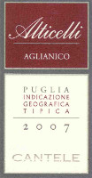 Alticelli Aglianico 2007, Cantele (Italia)