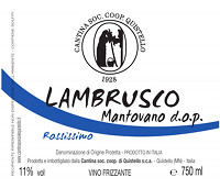 Lambrusco Mantovano Rossissimo 2010, Cantina di Quistello (Italy)