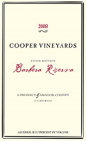 Barbera 2008, Cooper Vineyards (United States of America)