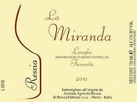 Langhe Favorita La Miranda 2010, Ressia (Italia)