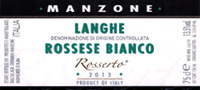 Langhe Rossese Bianco Rosserto 2014, Manzone Giovanni (Italia)