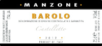 Barolo Castelletto 2012, Manzone Giovanni (Italy)