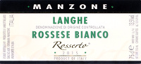 Langhe Rossese Bianco Rosserto 2015, Manzone Giovanni (Italia)