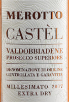 Valdobbiadene Prosecco Superiore Extra Dry Castèl 2017, Merotto (Italy)