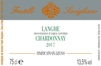 Langhe Chardonnay 2017, Fratelli Savigliano (Italy)