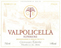 Valpolicella Superiore 2016, Giovanni Ederle (Italy)
