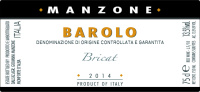 Barolo Bricat 2014, Manzone Giovanni (Italy)